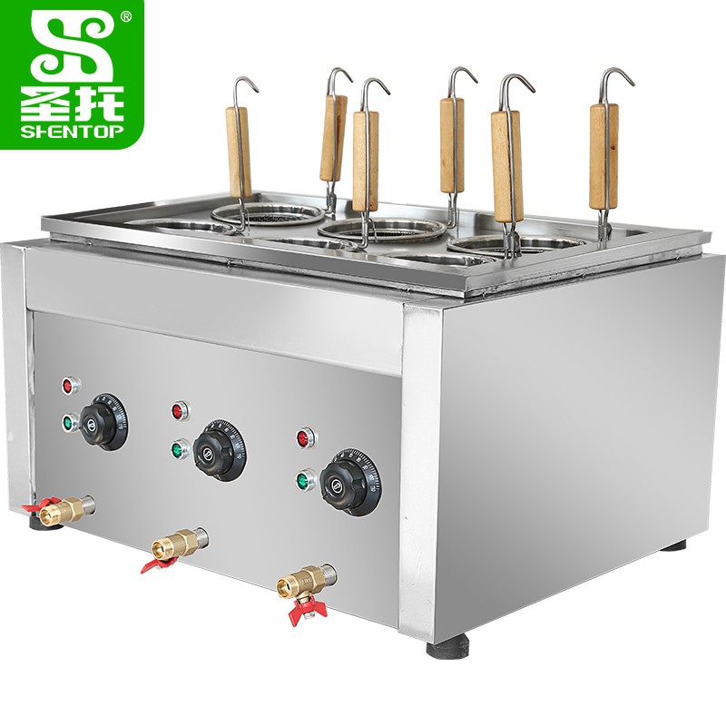 圣托（Shentop）多功能煮面机商用 不锈钢冒菜炉麻辣烫锅 台式电热煮饺子机下面炉 STZM-TD6