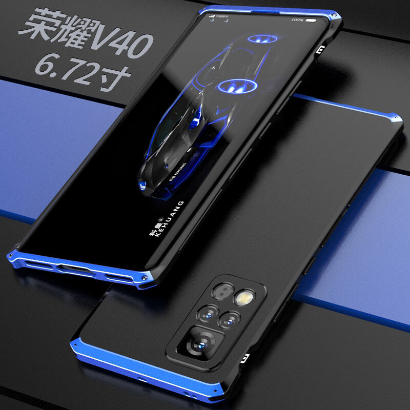 romsion 荣耀v40手机壳华为荣耀v40轻奢版保护套全包镜头防摔金属硬