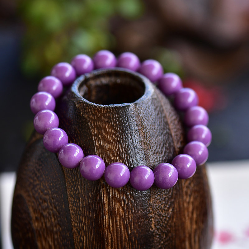 默奢 香芋紫色水晶紫云母手链 手串 饰品礼物 送妈妈礼物 7mm