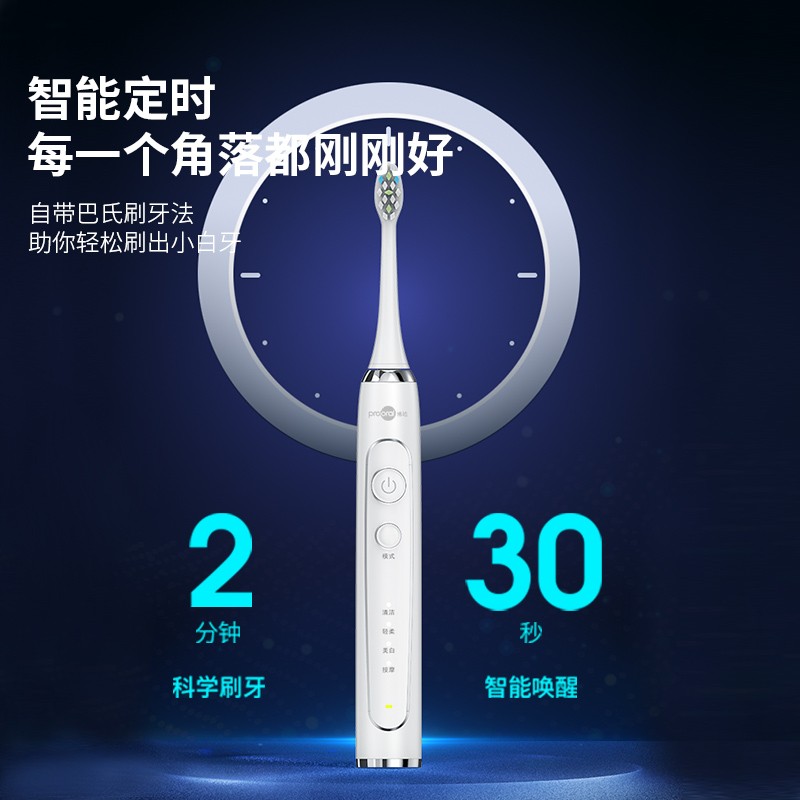 博皓（prooral）声波电动牙刷 感应充电式 自动牙刷成人 情侣款 生日礼物 礼盒装 T31 高频振动|感应充电|粉翎羽