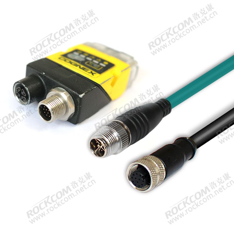 洛克康 线缆兼容康耐视IO电源触发Cognex CCB-PWRIO-05/10 M12 12孔转散线 高柔静态兼容CCB-PWRIO-长度 30米