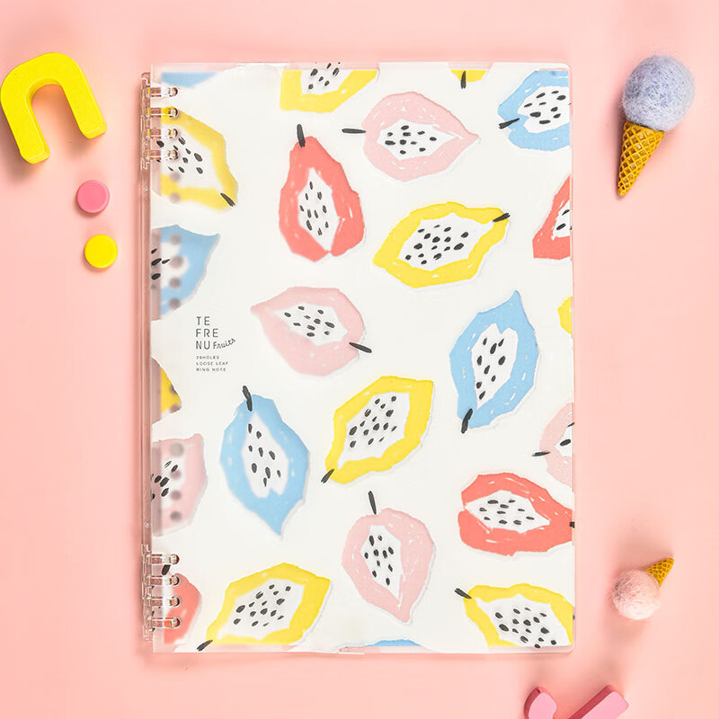 锦宫活页本日本kingjim活页本b5水果限定高颜值封面可拆卸笔记本 木瓜