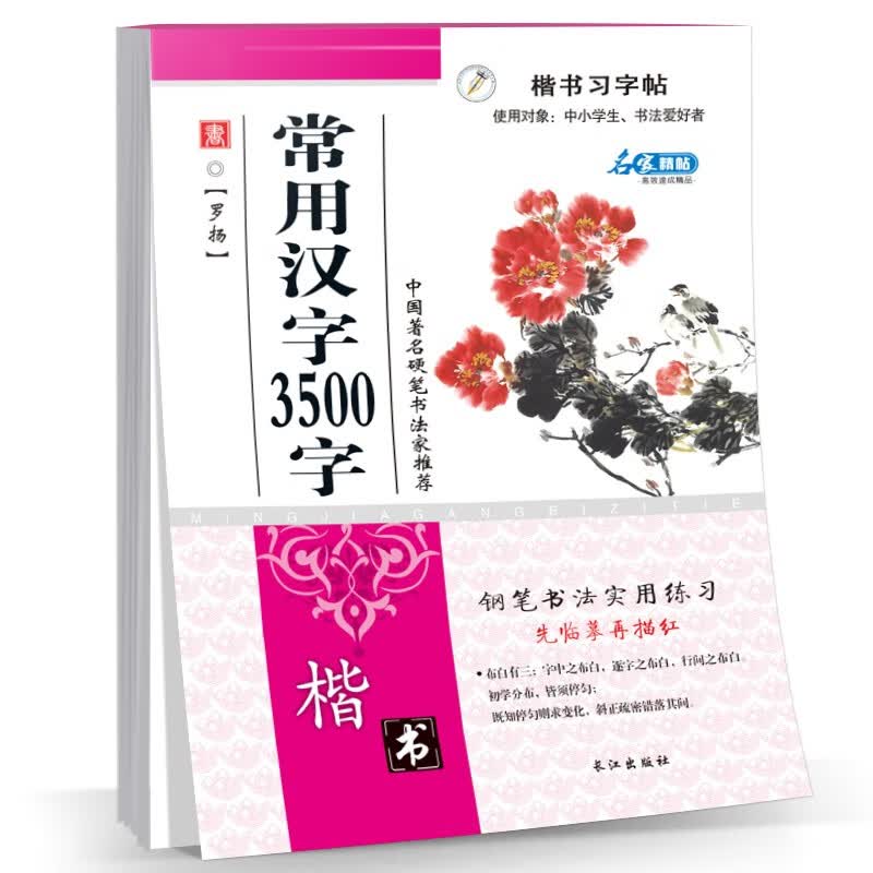 楷书习字帖 常用汉字3500字 罗扬 中小学生钢笔书法实用练习 名家精贴高效速成楷书练字帖