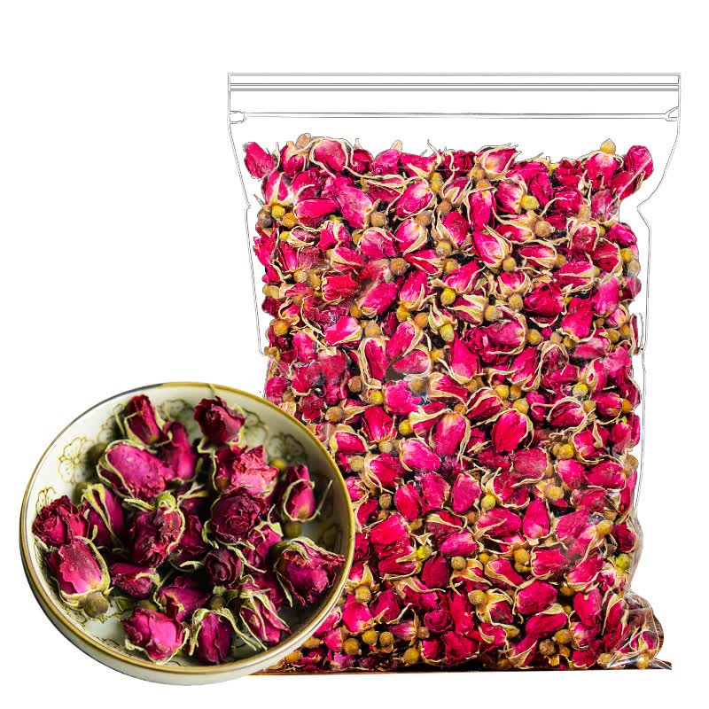 尚茶令玫瑰花茶500g一袋 无硫重瓣红玫瑰大朵干花蕾食用另售特级花冠
