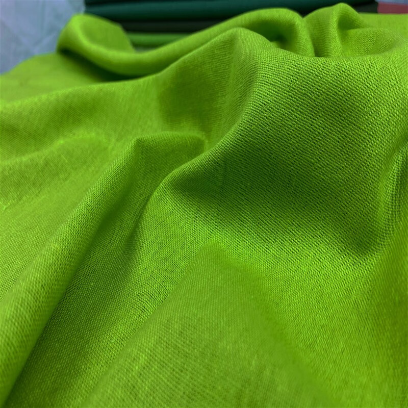 菱菡做衣服的棉麻布料墨绿色平纹草茶古风刺绣连衣裙环创棉亚麻面料服