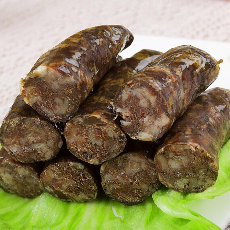 迎宾(yingbin)莱芜香肠山东南肠腊肠腊肉黑猪莱芜纯瘦肉黑香肠一袋400
