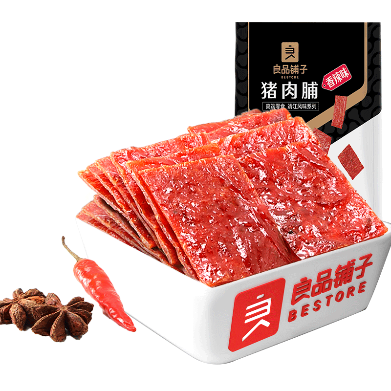 BESTORE 良品铺子 靖江风味系列 猪肉脯自然片 香辣味 100g