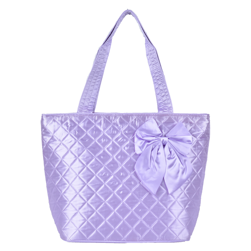 pataya泰国包曼谷包单肩包手提包女包印花布包水桶包休闲女款妈咪包包 浅紫色
