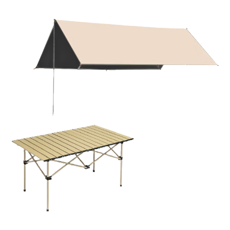 燃大师黑胶天幕帐篷户外露营遮阳户外天幕加厚式防晒涂层野营防雨遮阳棚 多人露营便携套餐