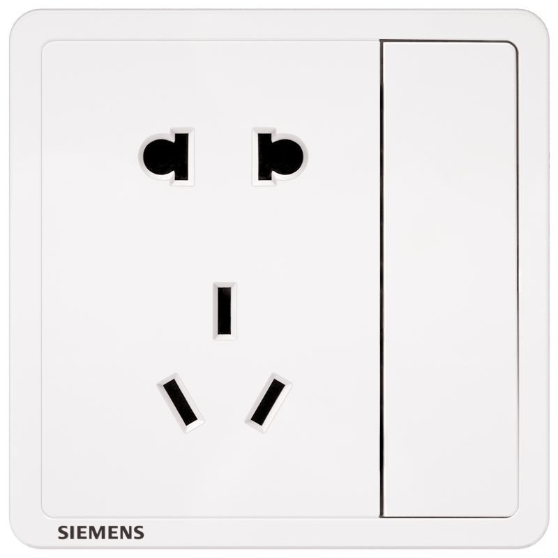 SIEMENS 西门子 五孔带单控开关插座 雅白