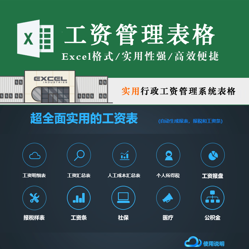 工资管理表格工资条人工成本汇总个人所得税社保公积金模板