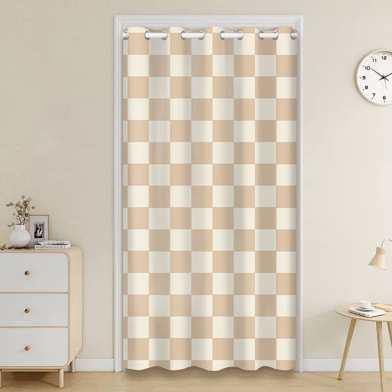 乐吉猫空调门帘免打孔 卧室隔断帘隔热隔冷帘 厨房卫生间遮挡布帘挂帘 福禄 【门宽55-80】宽100cm*高180cm