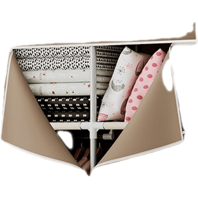 亚思特 简易布衣柜 家用卧室组装柜子衣柜出租房宿舍用大衣橱结实耐用简约现代布衣柜 咖啡色【长75*宽43.5*高164cm】