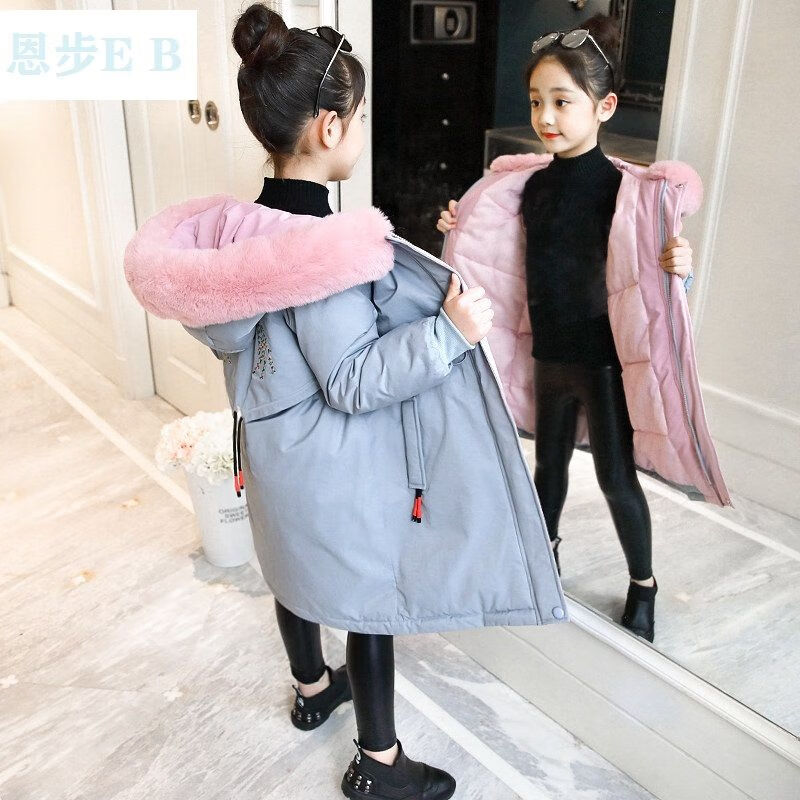 好货女童棉服2020新款冬装外套韩版小女孩棉袄加厚洋气儿童棉衣中长款
