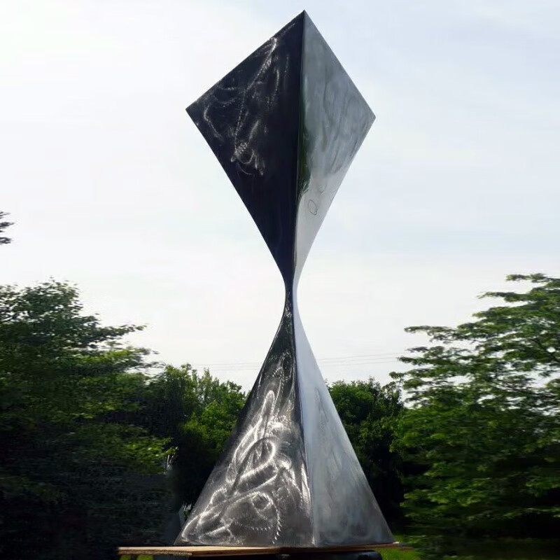 瀛乐 户外景观不锈钢雕塑 大型园林广场景观摆件异形创意镜面拉丝雕塑