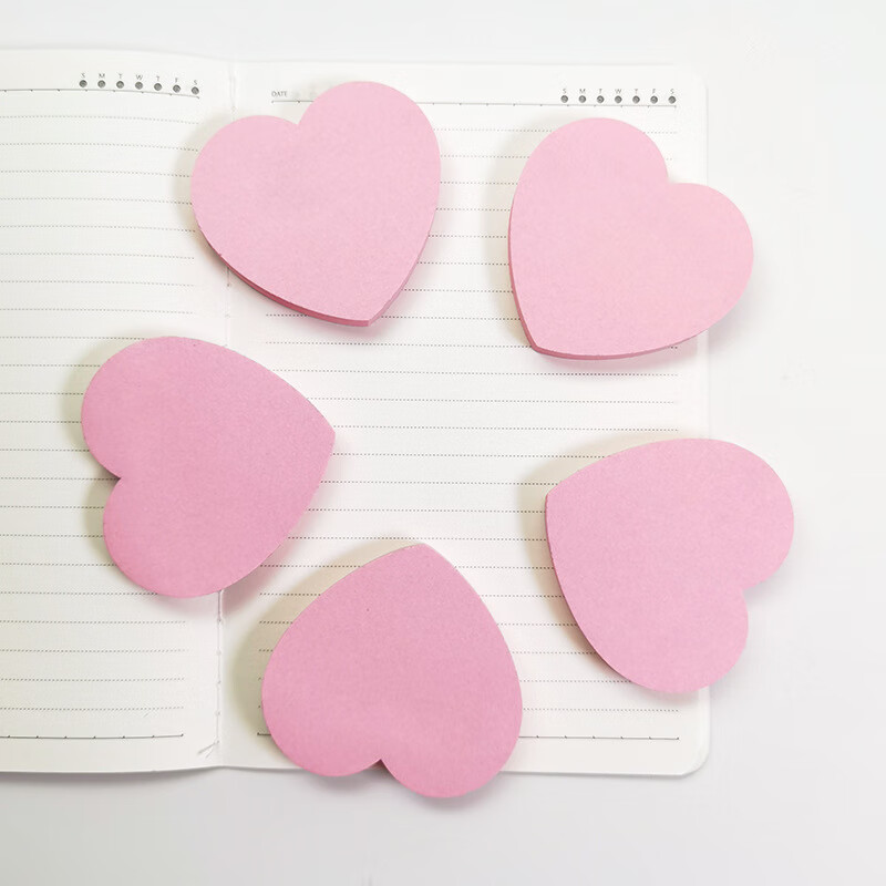 译贰忆粉色爱心便利贴100页花艺外卖n次贴可撕学生留言便签纸 粉色