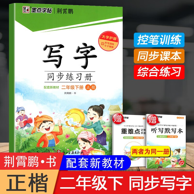 2023新版 墨点字帖 写字同步练习册 二年级下册 配合教材练习人教版楷书教材同步字帖