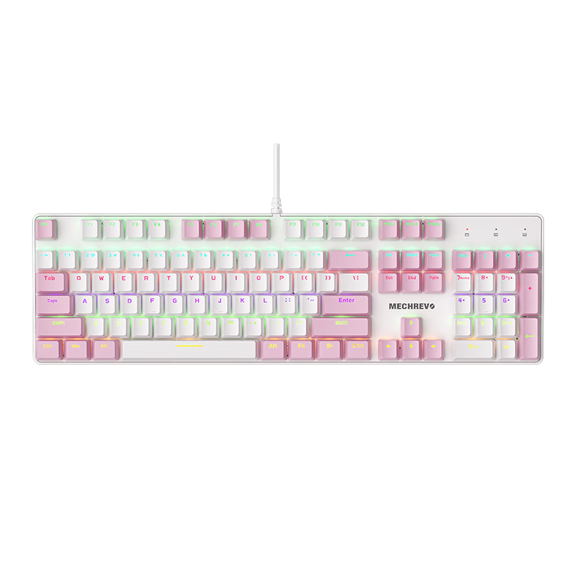 机械革命 耀·K330机械键盘 粉白色 红轴
