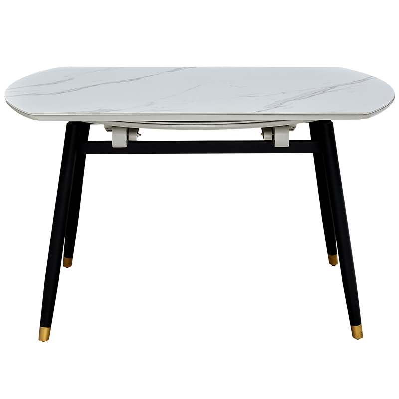 全友家居 餐桌 现代轻奢国民家居岩板餐桌家用伸缩折叠饭桌120792K-1 1.3米功能圆餐桌(岩板)