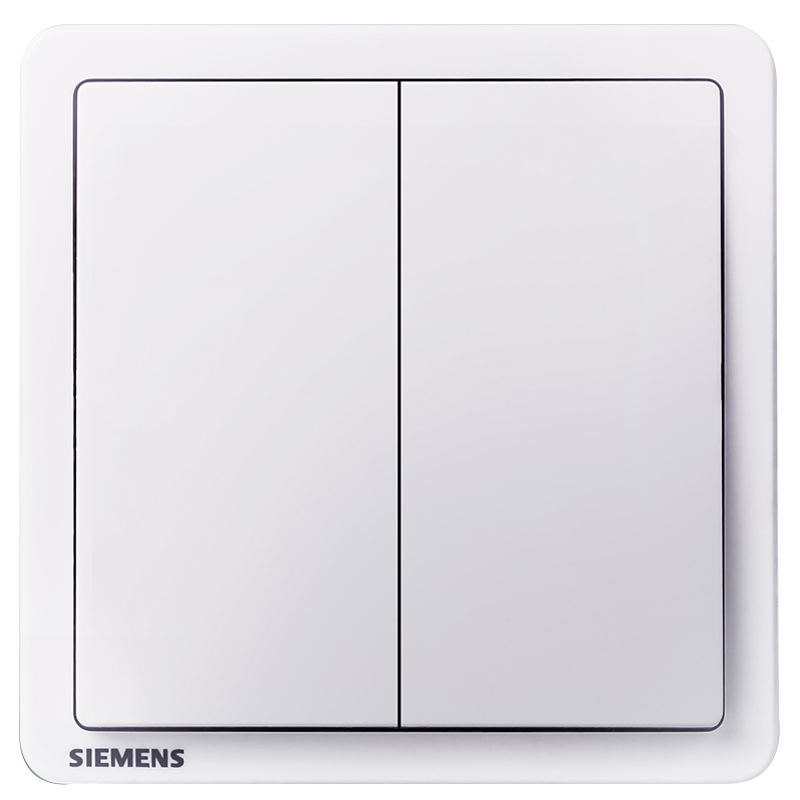 西門子（SIEMENS）致典系列雅白 開關(guān)插座面板電源墻壁插座 家用墻壁暗裝86型 雙開雙控開關(guān)