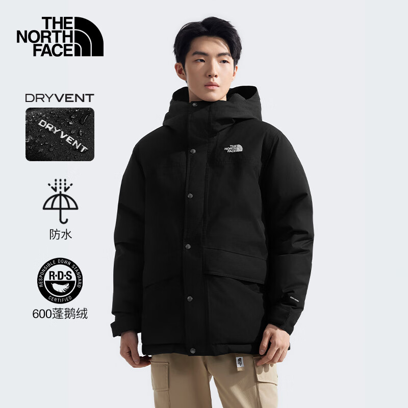 北面（The North Face）羽绒服男山地夹克600蓬鹅绒填充24秋季上新|89Z0 JK3/宇宙黑 XL /180