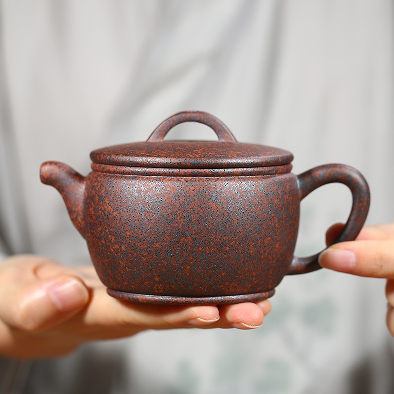 吟香茗宜兴紫砂壶王德明纯全手工柴烧窑变高温老段泥汉瓦壶230cc