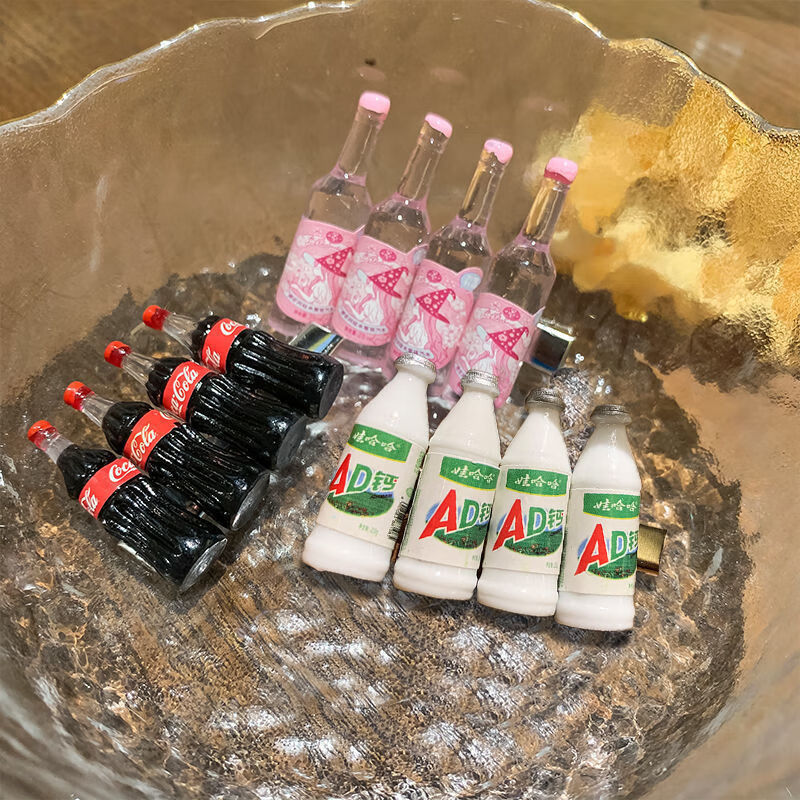 旬谨纪ad钙奶发夹趣味饮料瓶鸭嘴夹女奇奇怪怪侧边发夹子刘海发卡头