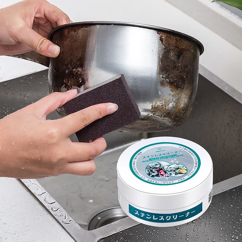 懒匠人 日本多功能不锈钢清洁膏 锅底厨房清洗剂 不锈钢清洁除垢神器