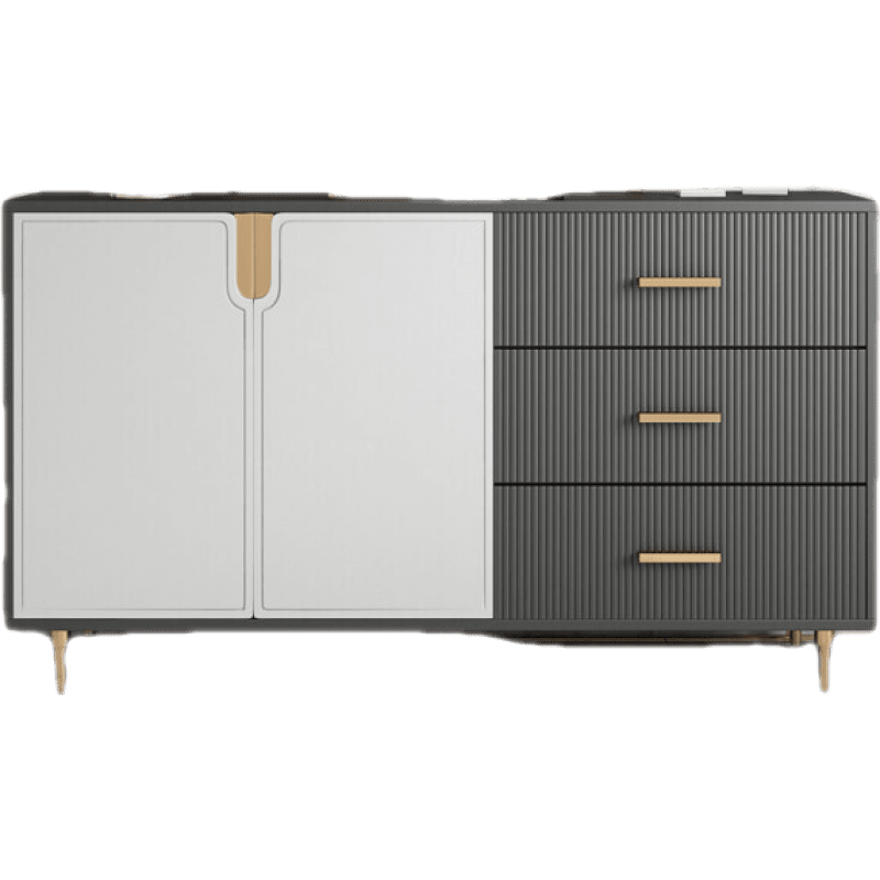 伊琦美 轻奢风餐边柜后现代极简茶水柜靠墙北欧餐厅储物柜门厅入户玄关柜 灰色(1.2米 120*40*90) 双门