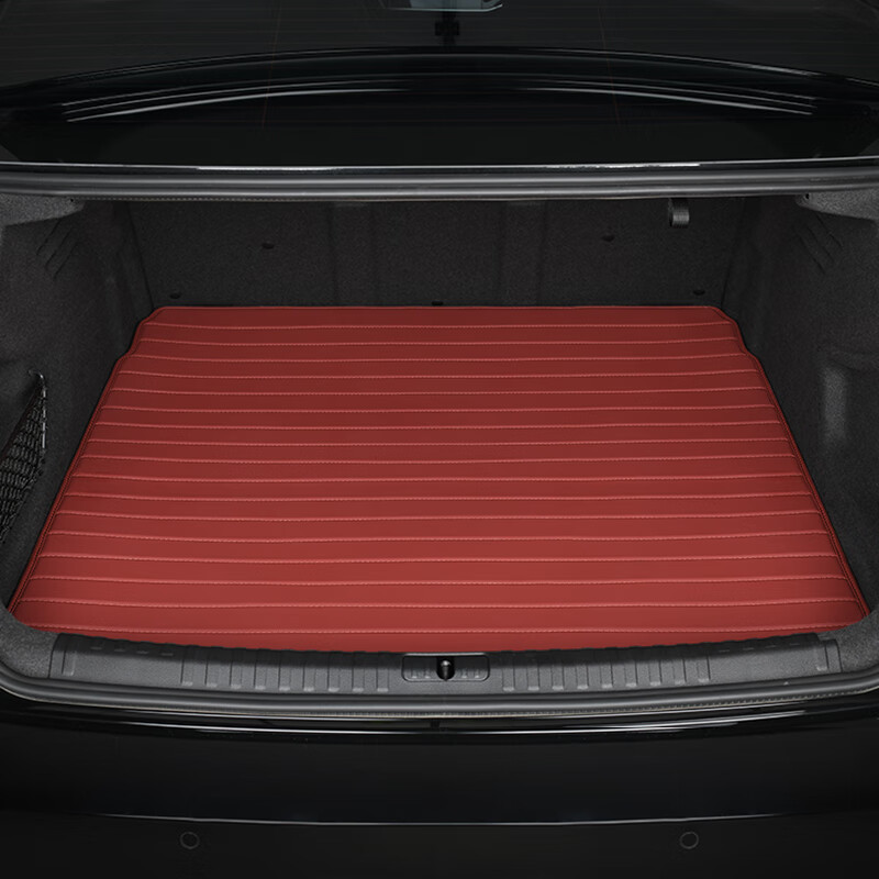 沃丹汽车后备箱垫适用于奔驰E300L S480 GLE GLC GLS迈巴赫真皮尾箱垫 玛莎红（纯牛皮） 奔驰迈巴赫