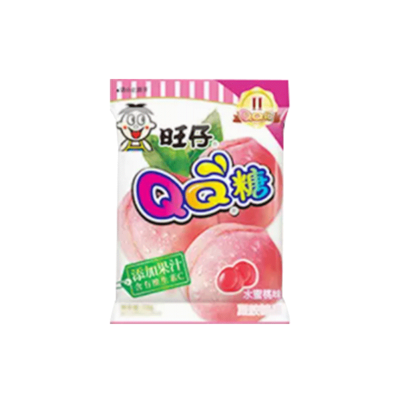 旺旺糖果旺仔qq糖20g 橡皮糖软糖果汁有嚼劲儿童怀旧糖果 水蜜桃味20g