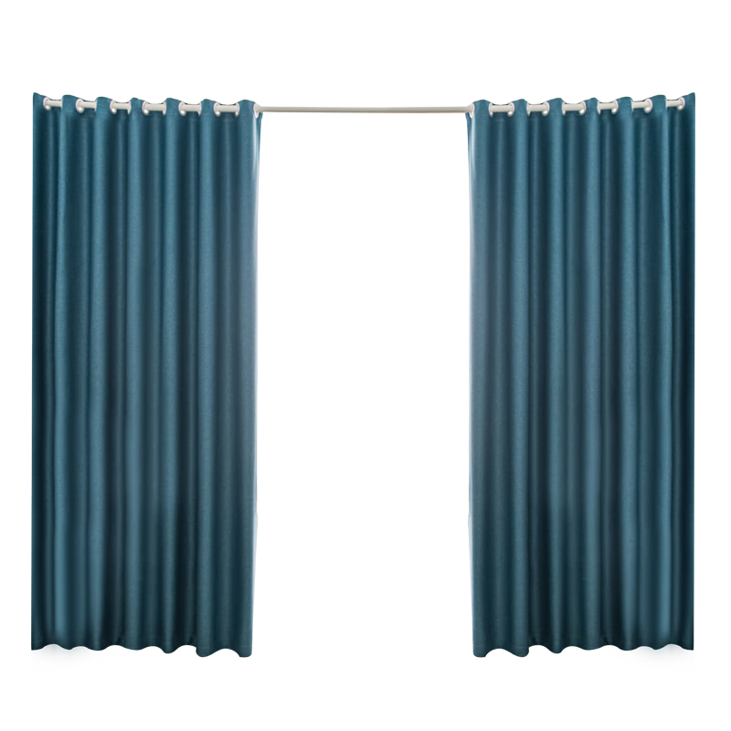 水星家纺窗帘免打孔安装卧室遮光隔音窗帘杆整套遮阳帘280宽×250高cm米色