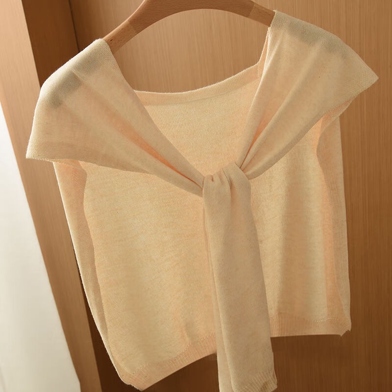 ukcf 针织披肩新款高端针织小披肩春秋季薄款网红上衣外搭洋气 米白色