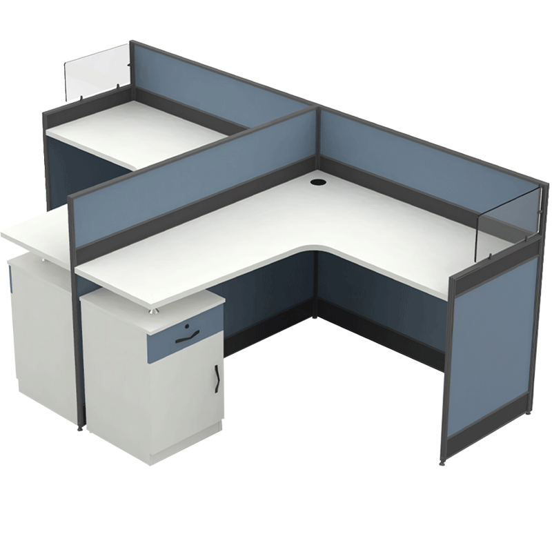 阔森(kuoson)办公桌电脑桌现代简约办公家具屏风工位  十字型4人位(不含椅)