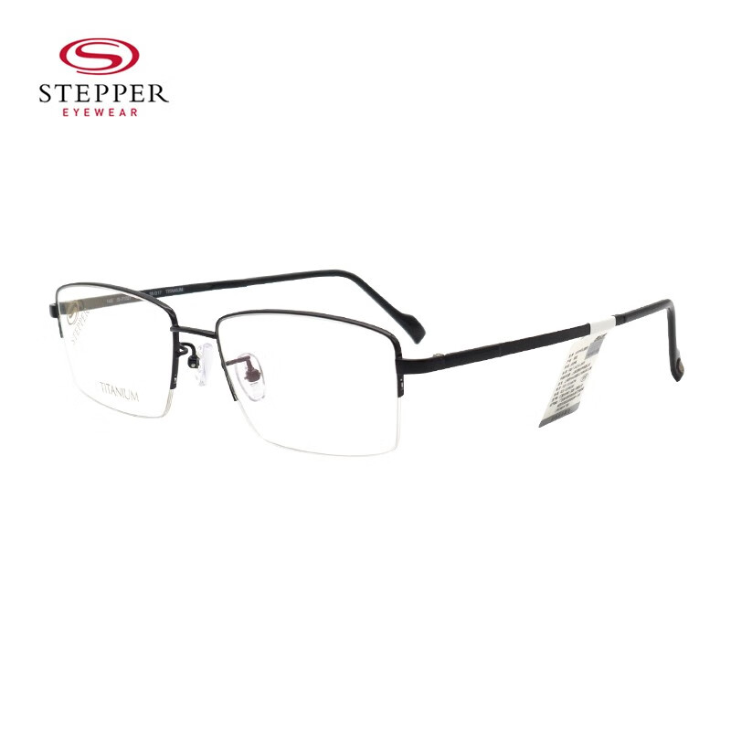 思柏（STEPPER）[免费配镜]眼镜框半框钛材眼镜架SI-71027-F090&蔡司佳锐1.67单光