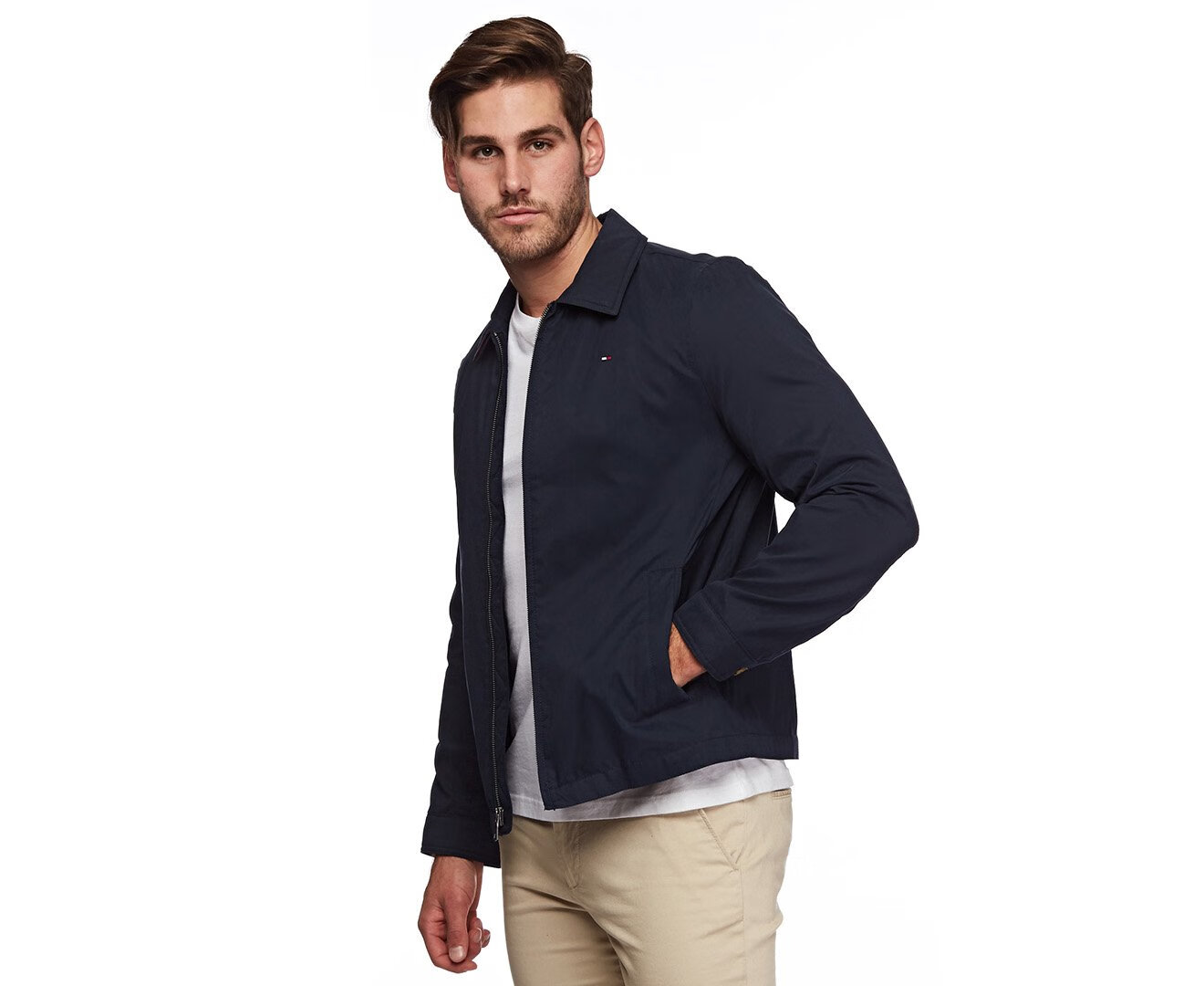 TOMMY HILFIGER 男式轻质高尔夫夹克 Navy Large