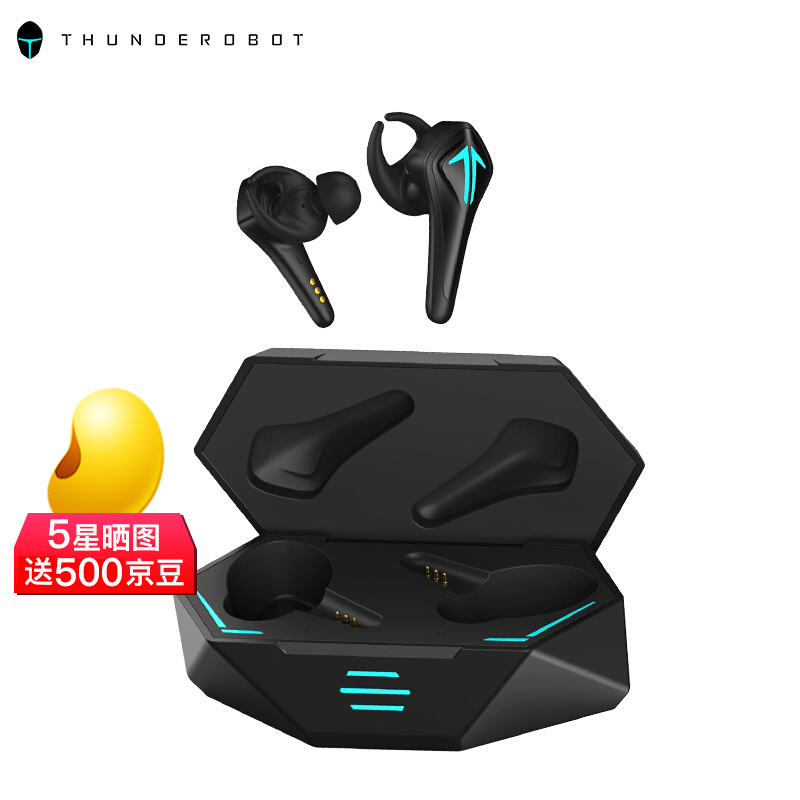 雷神（ThundeRobot）TWS真无线游戏耳机HL10入耳式游戏音乐运动耳麦苹果华为小米手机 黑色