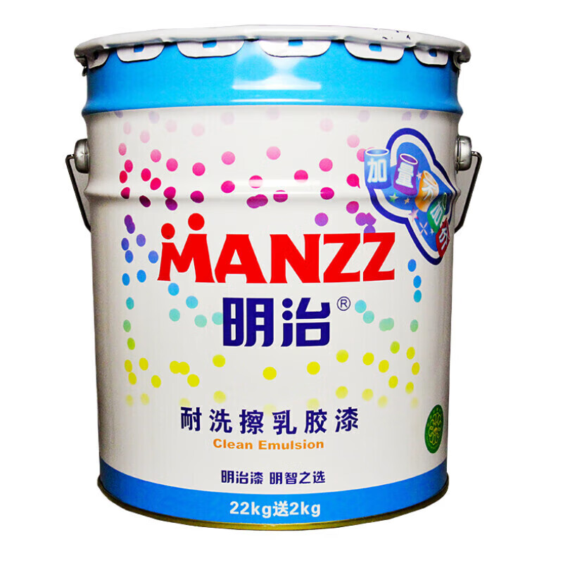 明治耐洗擦墙面漆白净味乳胶漆出租房内墙翻新旧房工程漆 24公斤明治
