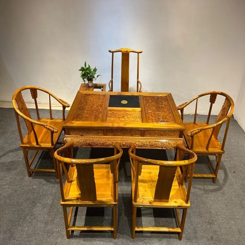 千澈金丝楠木小叶桢楠茶桌家具茶台实木收藏精品