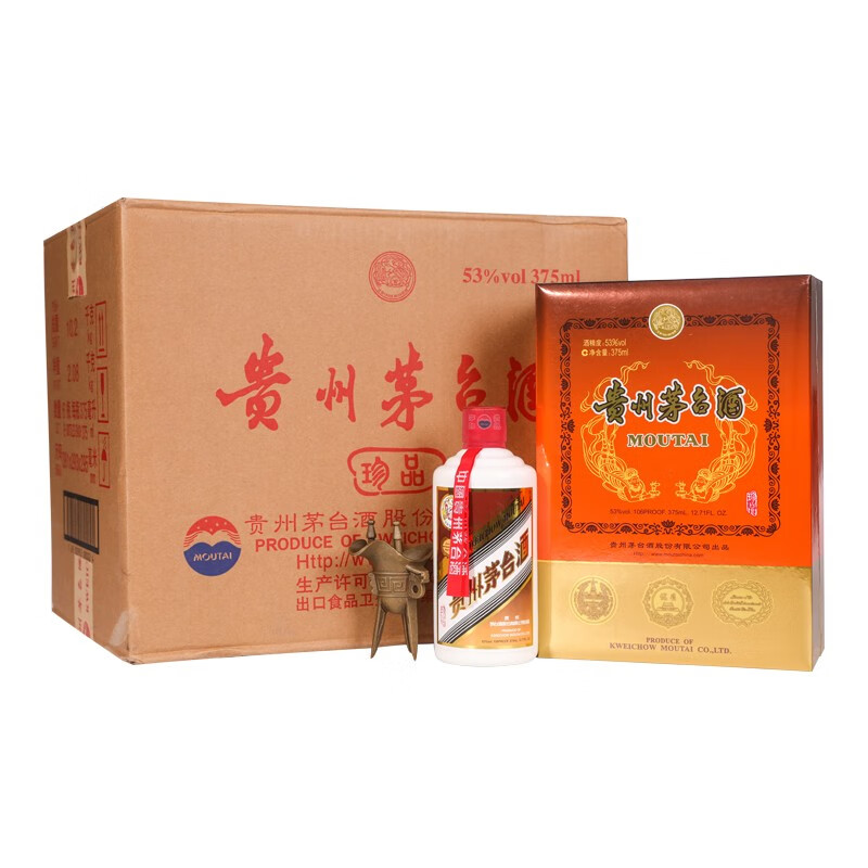 53度 茅台飞天珍品系列 酱香型白酒 收藏送礼 53度 375ml 6瓶 纸珍