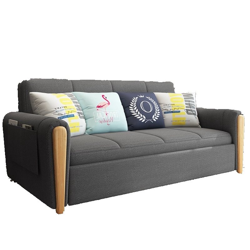 艾森雅 沙发 现代简约科技布艺转角贵妃沙发三人位沙发客厅小户型 海绵普通款 三人位+脚踏+2个方凳