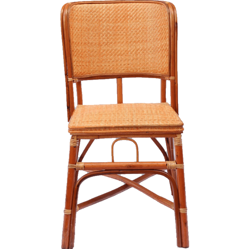 DIYOOCO藤椅子小藤椅子靠背椅天然藤编织单人家用餐椅椅休闲阳台书房老人高靠背户外休闲阳台书房客厅 中款坐高35cm