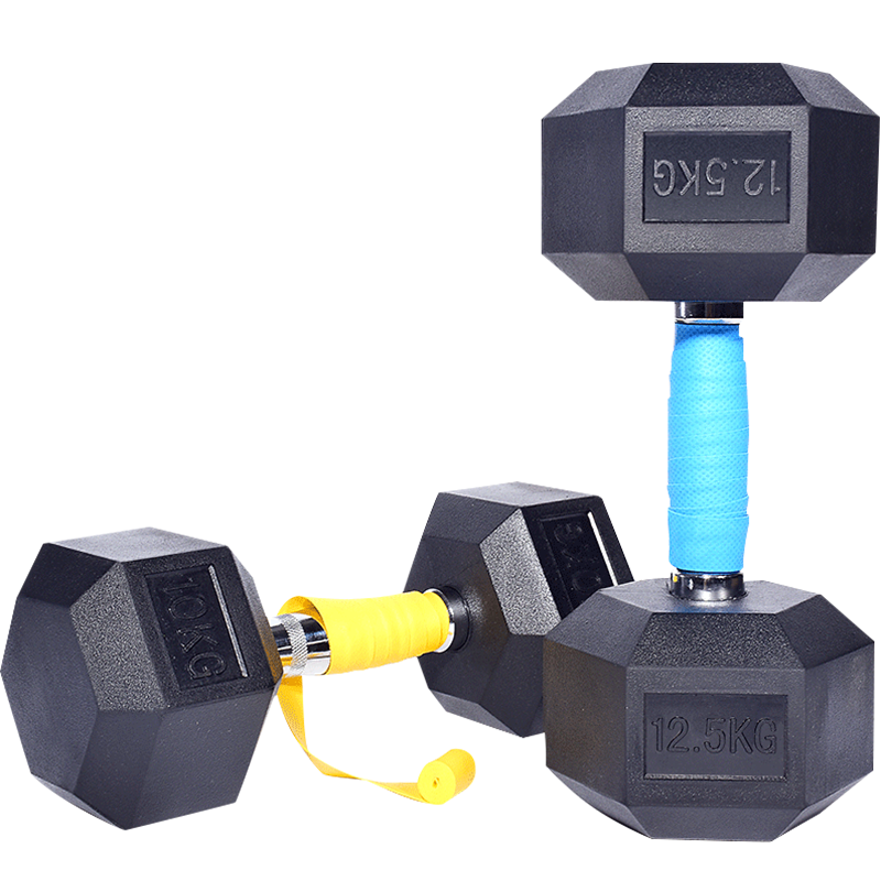 艾美仕(AiMeiShi)包膠六角啞鈴男環(huán)保無(wú)異味電鍍精鋼鑄鐵實(shí)芯家用商用健身器材 45KG 套裝+啞鈴架