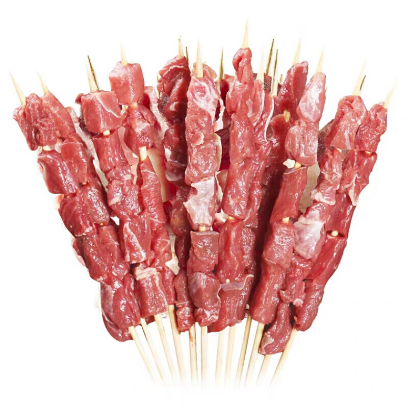 伯贤 牛肉串20串袋原味烧烤油炸半成品涮火锅铁板小吃食材牛肉串 20串