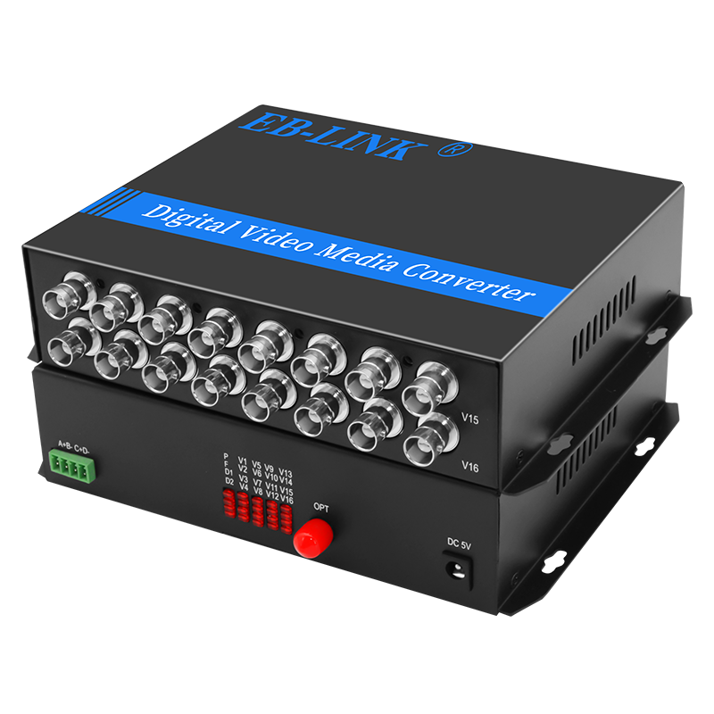 EB-LINK 工程級(jí)8路視頻+485反向數(shù)據(jù)數(shù)字模擬高清監(jiān)控視頻單模光端機(jī) 16路桌面式視頻光端機(jī) 純視頻