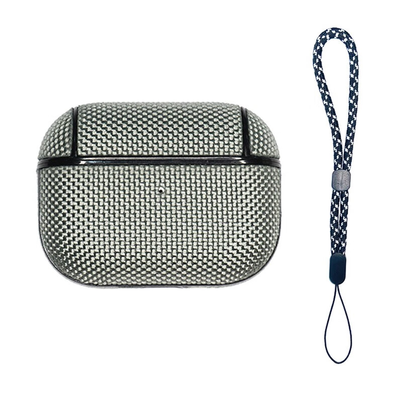 岚亨 简约纯色挂绳苹果airpodspro2代耳机套华强北尼龙防水全包防摔不