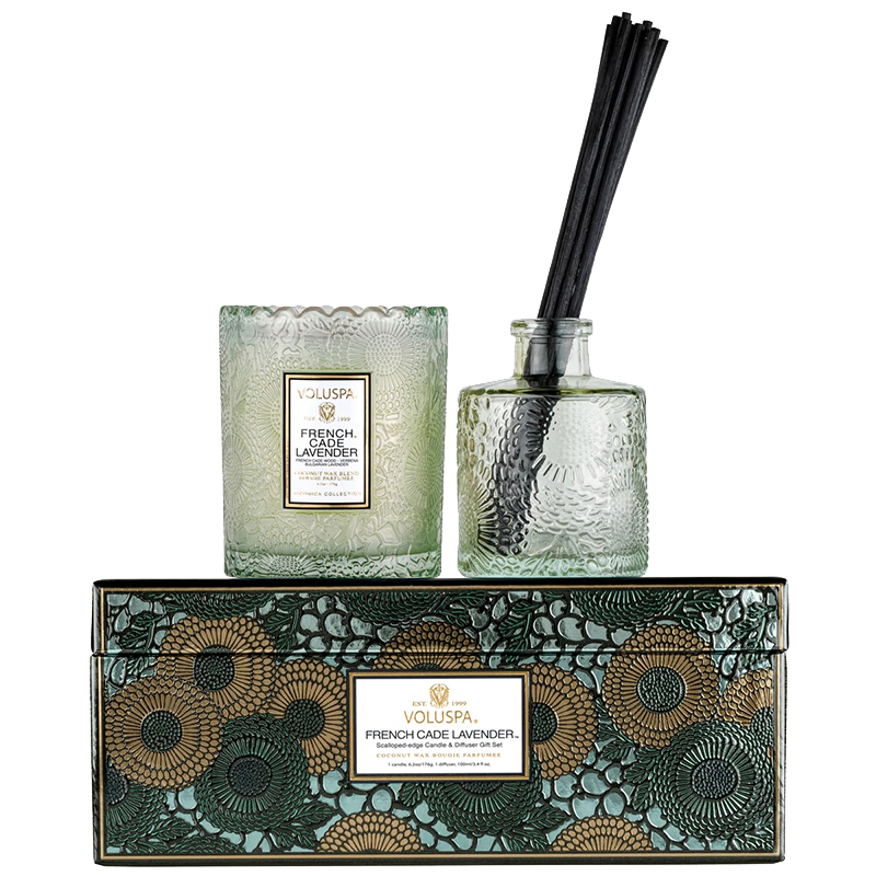 Voluspa香薰蠟燭禮盒生日禮物女實(shí)用高級(jí)送閨蜜無火香氛新婚結(jié)婚新人新年 法國(guó)杜松與薰衣草