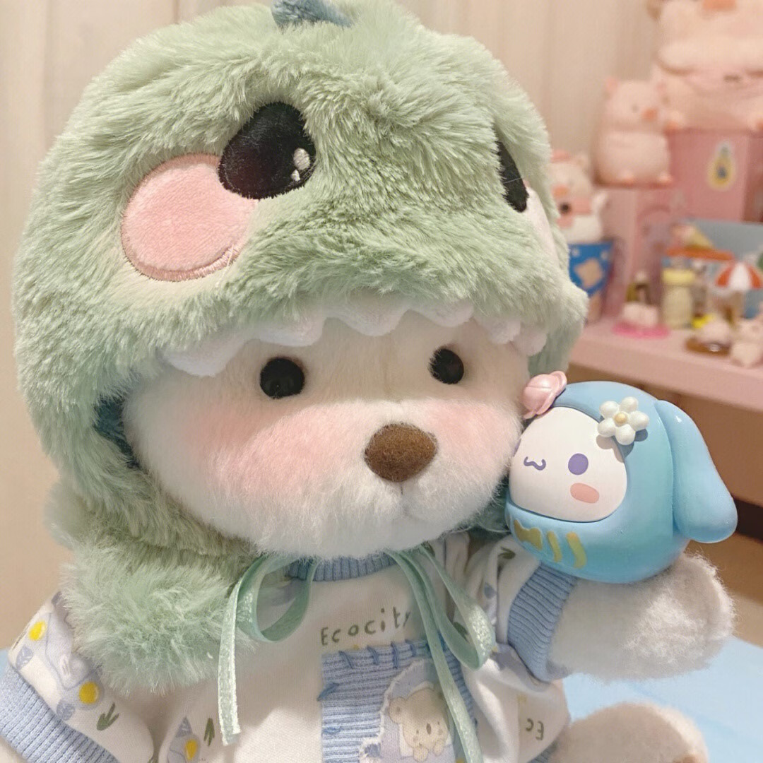 莉丽崽娜小熊毛绒玩具丽娜熊玩偶公仔娃娃手工蒂娜熊女生礼物 奶白色