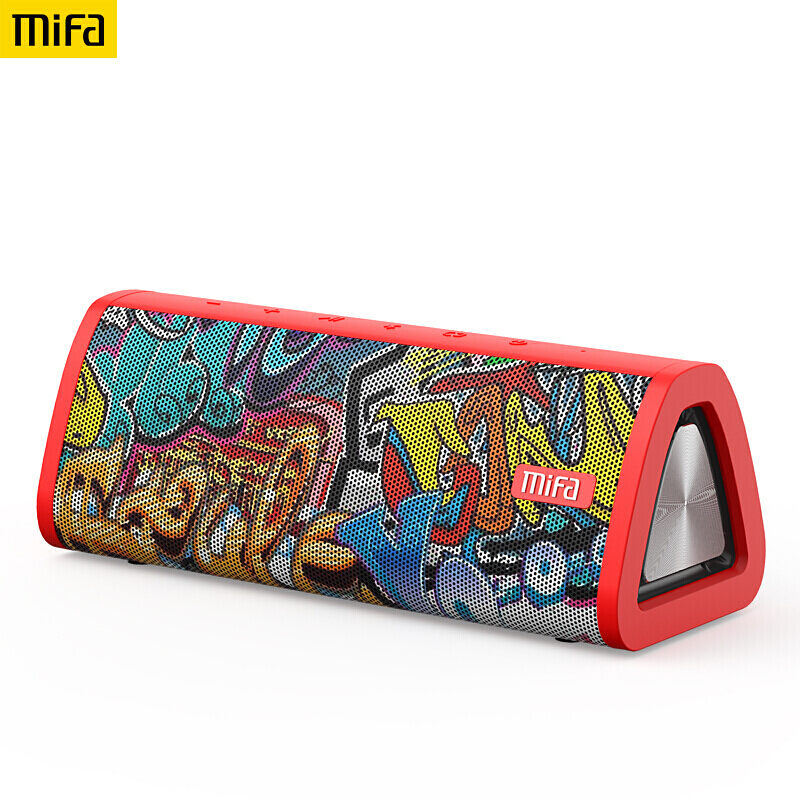 MIFA A10+蓝牙音箱低音炮大音量户外便携式小型车载可插卡迷你小音响电脑播放器 涂鸦红