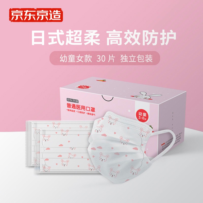 京东京造口罩榜单推荐,日式超柔系列卡通儿童口罩价格走势